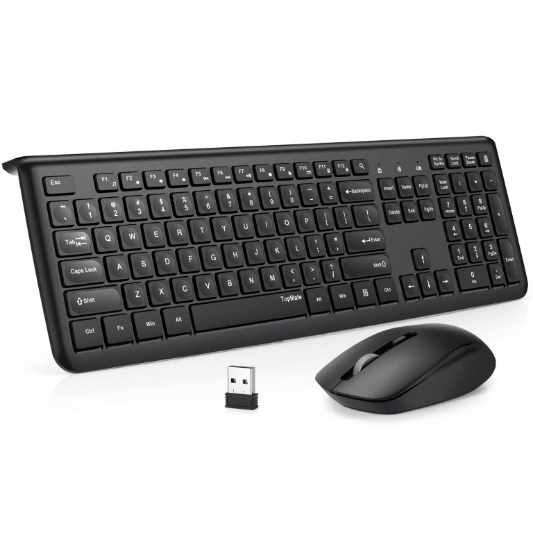 TopMate KM22 Wireless Keyboard and Mouse Combo, 2.4GHz Ultra Mute ...